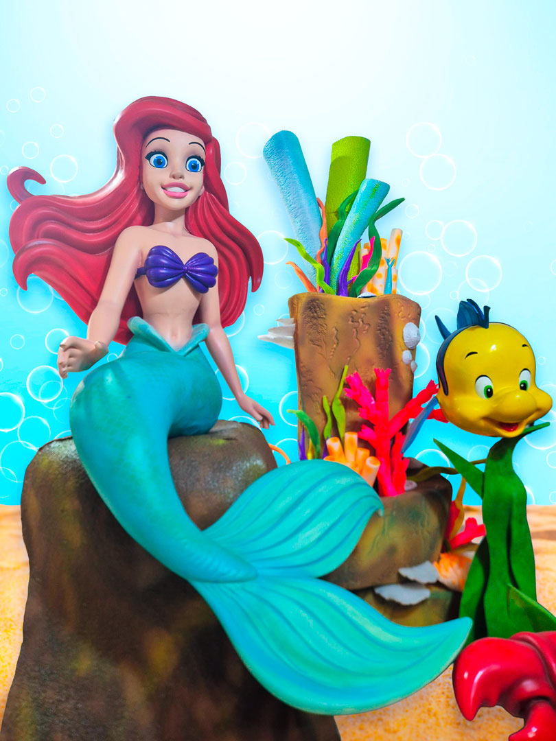 Detalle decorativo fiesta infantil La Sirenita Kayola Escenografías Guadalajara